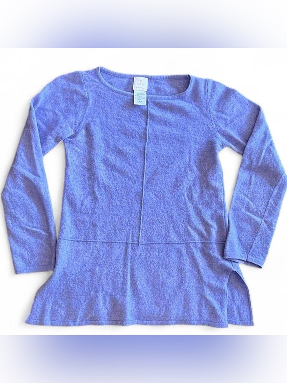 Italian Lilac Wool Cashmere Peplum Sweater Quiet Luxury Old Money Sz M